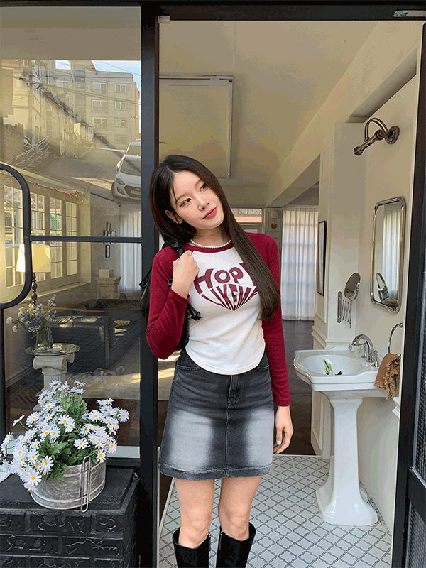 T13985K3B-루헬로 라운드넥 나그랑 슬림 티셔츠