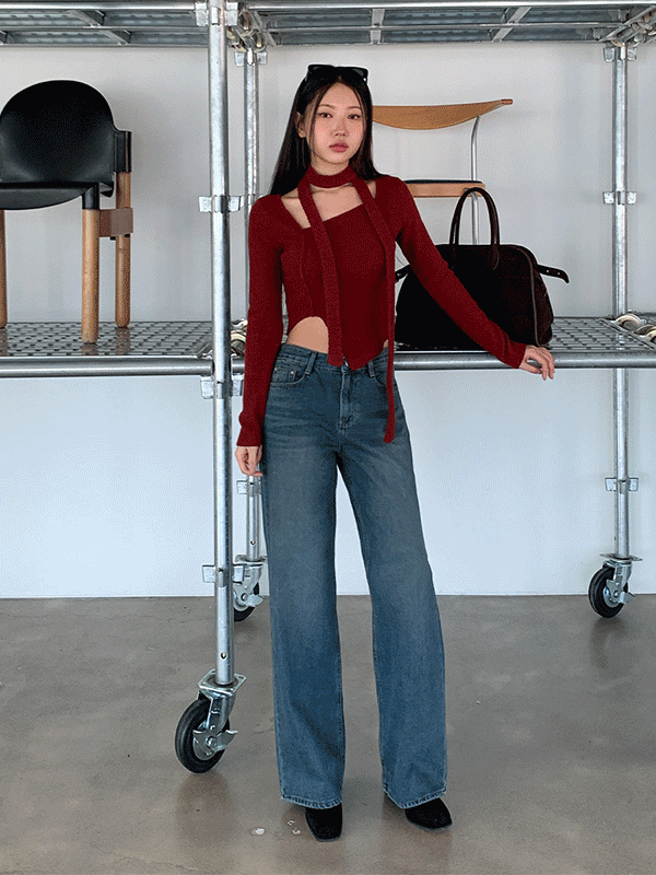 PT14737K4C-스주앙 빈티지 워싱 와이드 일자 데님 팬츠
