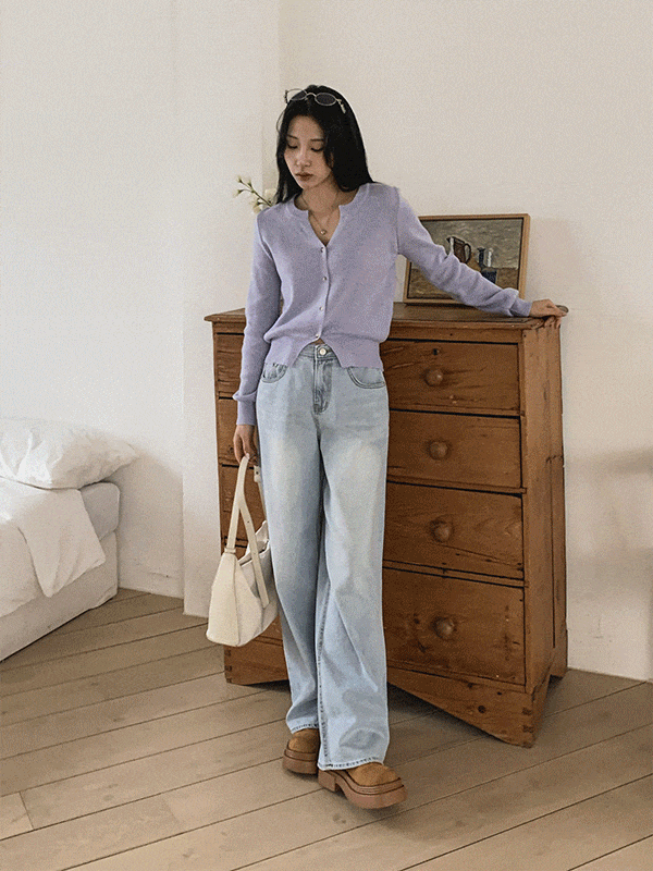 PT14879K52-드후라 연청 와이드 데님 팬츠
