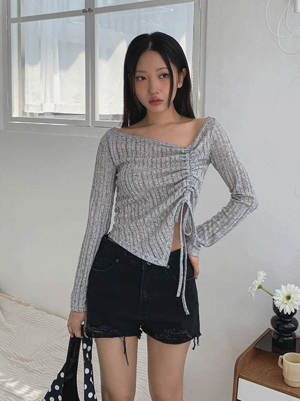 T16692K54-나로어 스트랩 셔링 투웨이 긴팔 그물 니트