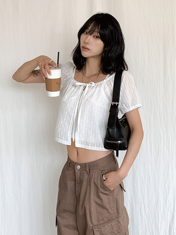 BL5816K57-스우린 레이어드 일체형 나시 블라우스