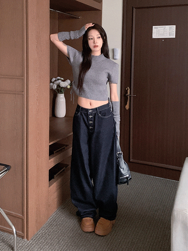 NT6038K59-헤울리 골지 셔링 워머 니트 set
