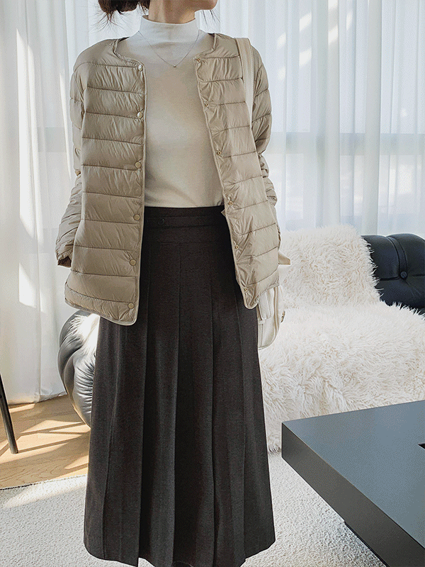 JK6086K5A-파덴스 라운드넥 퀼팅 베이직 경량 패딩