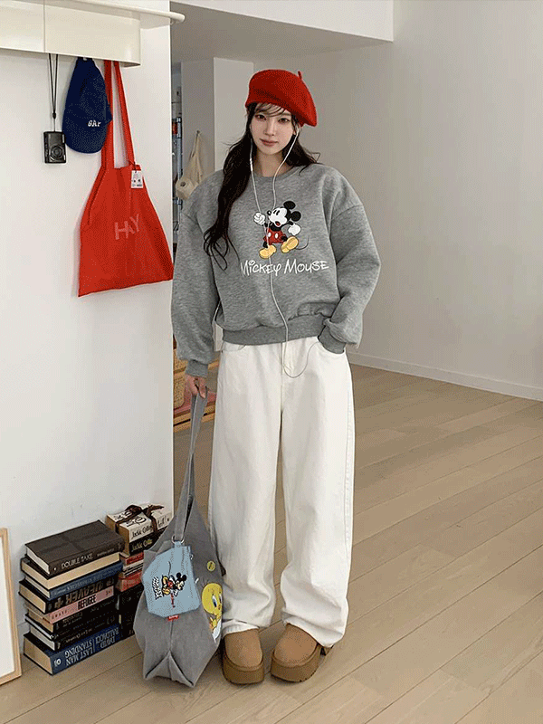 PT15619K5B-츠요리 피치 기모 코튼 와이드 팬츠