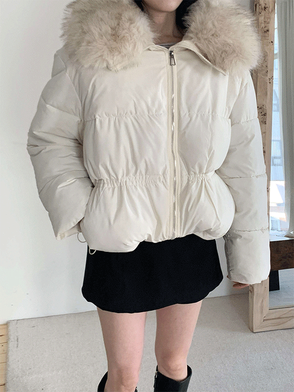 JK6120K5B-프파니 퍼 카라 스트링 숏패딩