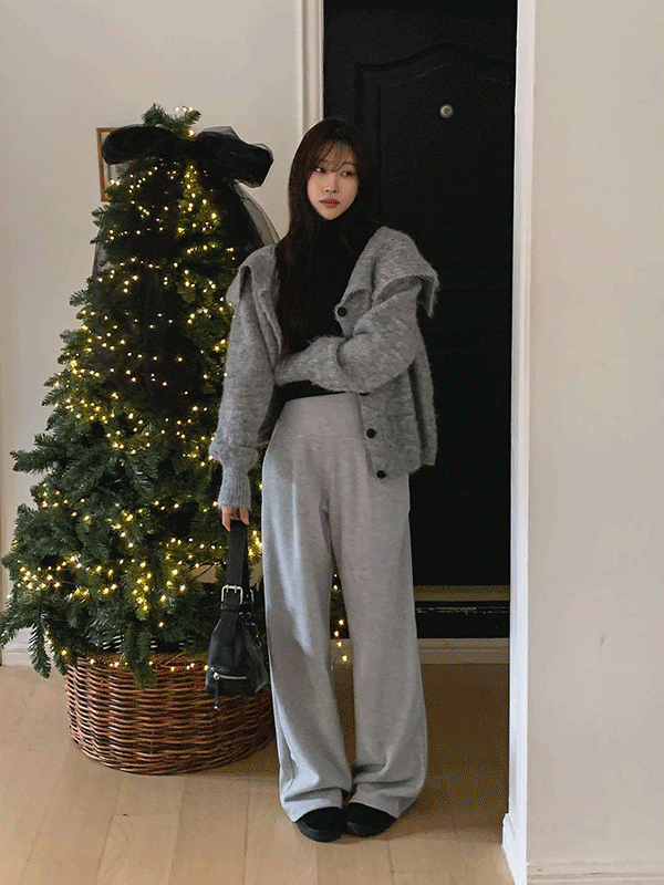 PT15623K5B-쵸유리 와이드 스판 니트 밴딩 팬츠