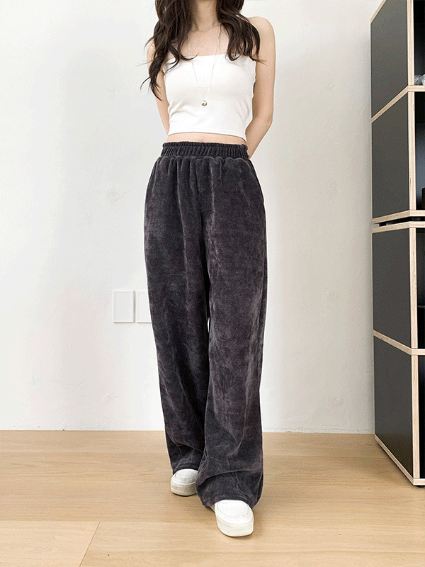 PT15677K5B-바이너 기모 골지 밴딩 팬츠