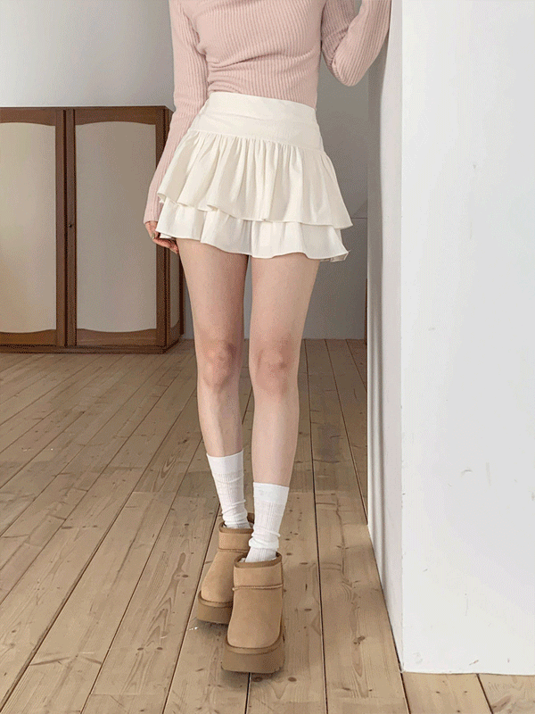 SK7567K5B-프로지 밴딩 하이웨스트 캉캉 미니 스커트