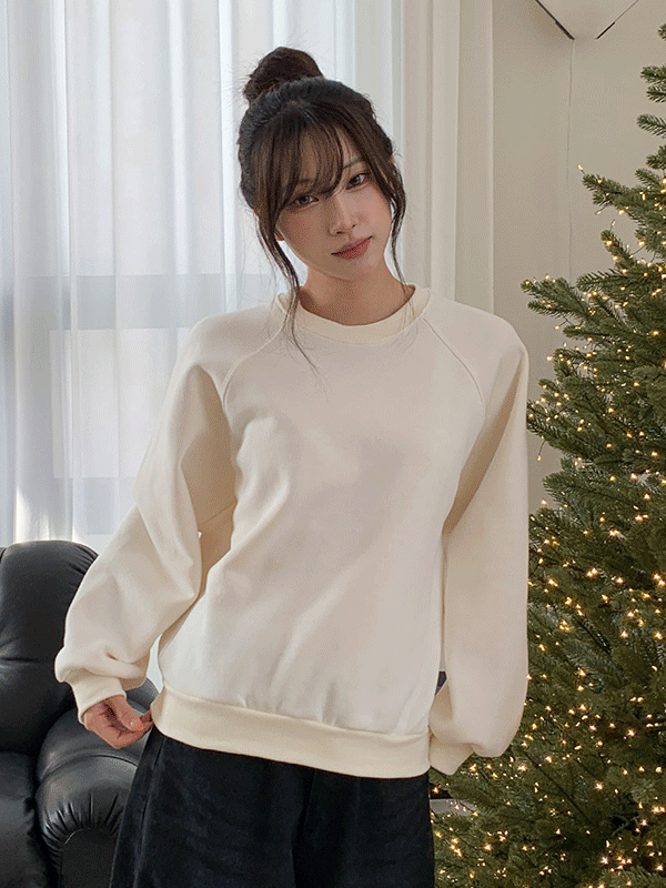 T17368K5B-라호이 나그랑 뒷 라벨 솜사탕 기모 맨투맨